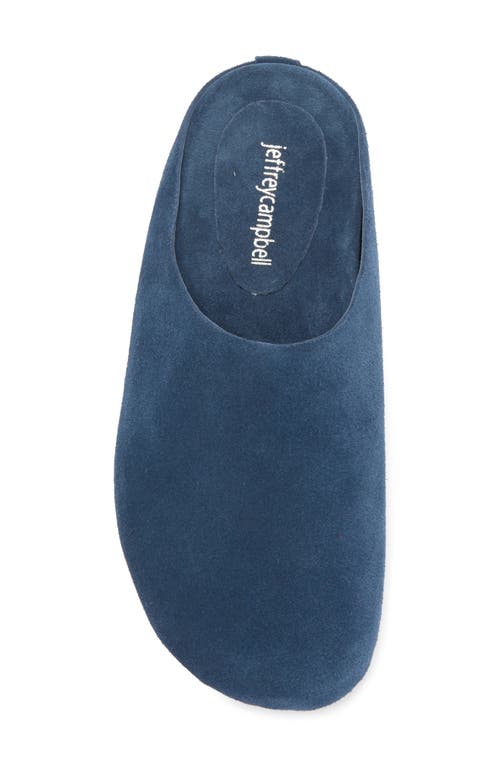 Jeffrey Campbell Content Suede Clog In Blue Suede