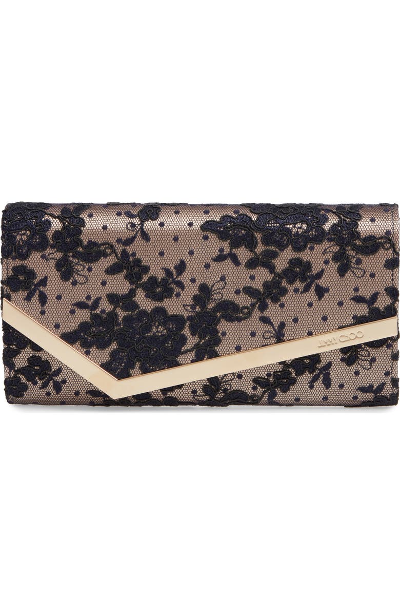 Jimmy Choo Emmie Floral Lace Clutch, Main, color,