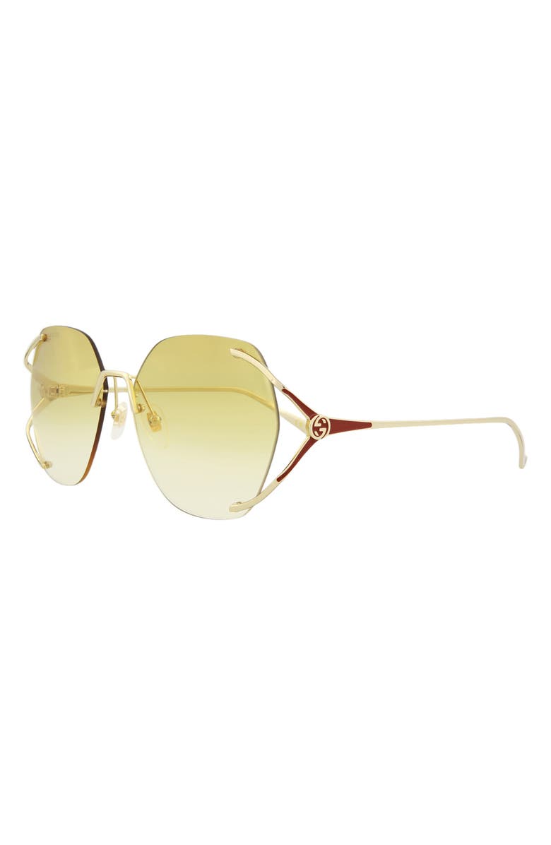 Gucci Novelty 59mm Round Sunglasses, Alternate, color, Gold Gold Yellow