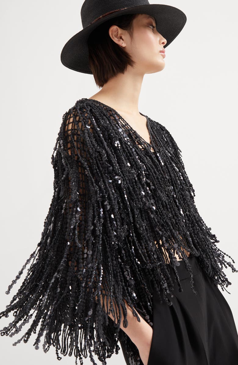 Brunello Cucinelli Dazzling Cascades cardigan, Alternate, color, 