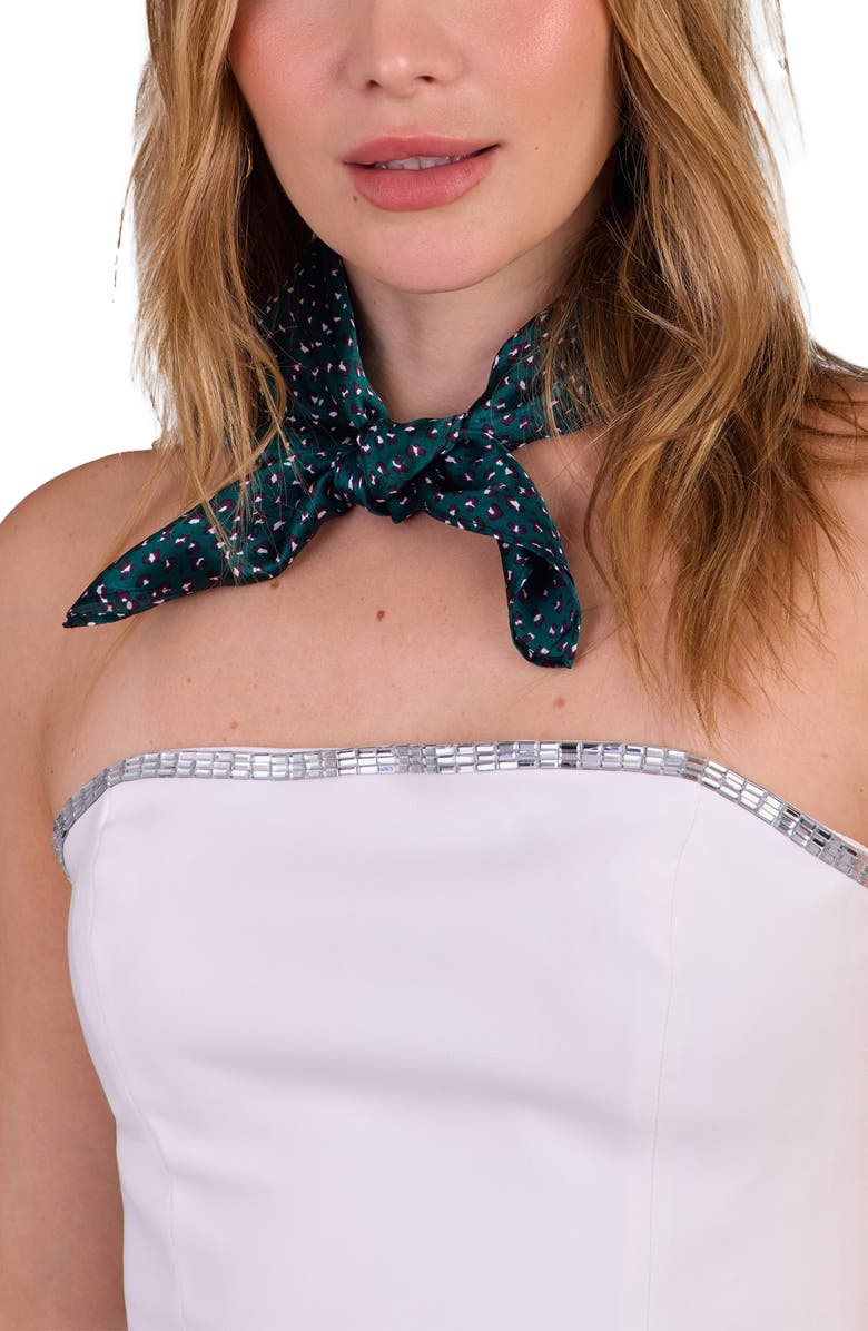 SAACHI Speckled Silk Scarf, Alternate, color, Green