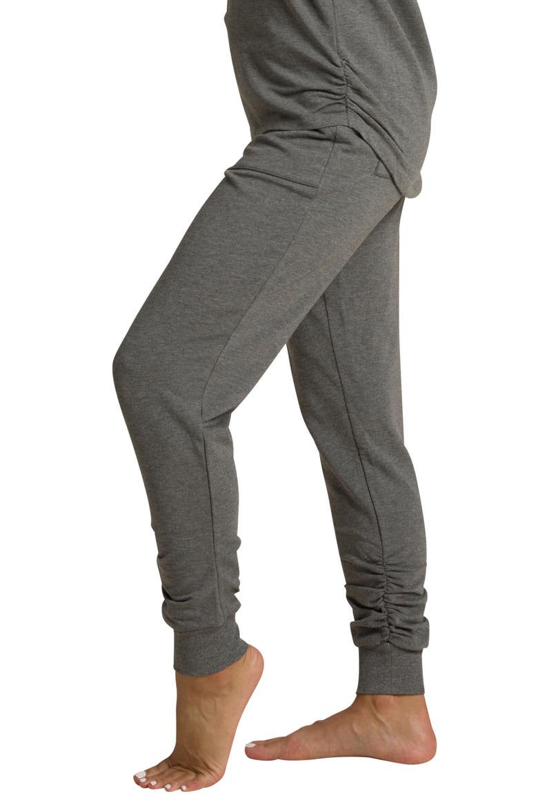Malibu Collection Luxe Lounge Joggers, Alternate, color, MED HEATHER GRAY