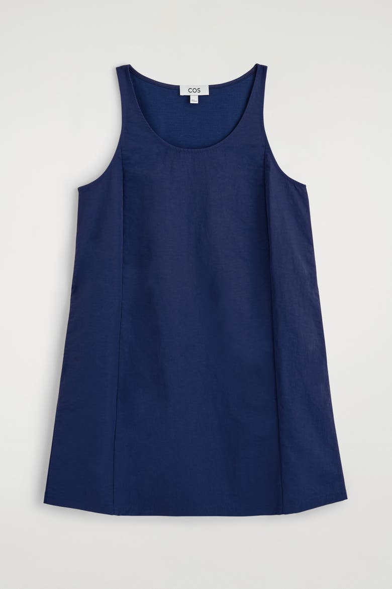 Jersey-paneled Nylon Mini Dress, Alternate, color, BLUE