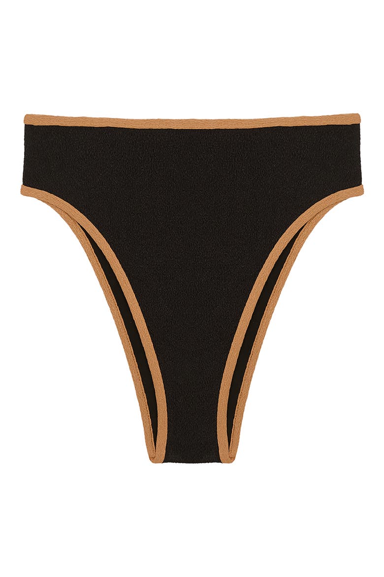 Firenze Lily Gigi High Waist Bikini Bottoms, Alternate, color, BLACK