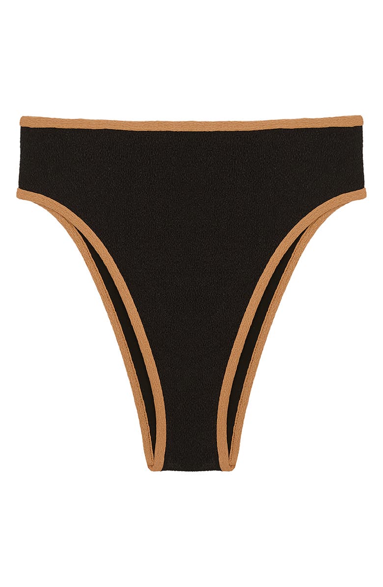 ViX Paula Hermanny Firenze Lily Gigi High Waist Bikini Bottoms, Alternate, color, Black