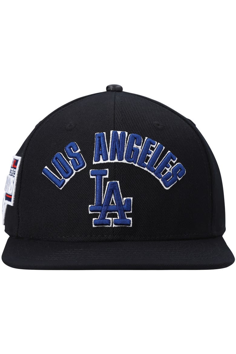 Men's Pro Standard Black Los Angeles Dodgers Stacked Logo Snapback Hat, Alternate, color, Black