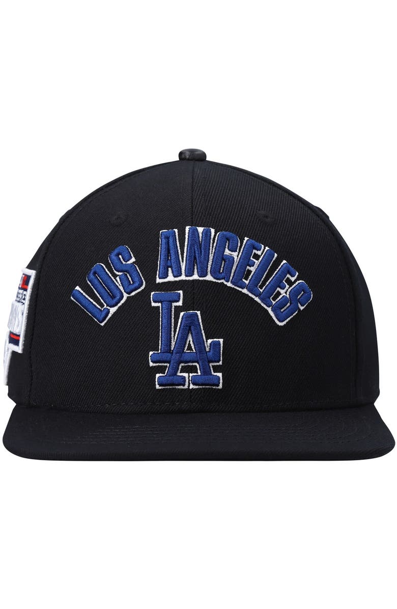 PRO STANDARD Men's Pro Standard Black Los Angeles Dodgers Stacked Logo Snapback Hat, Alternate, color, Black