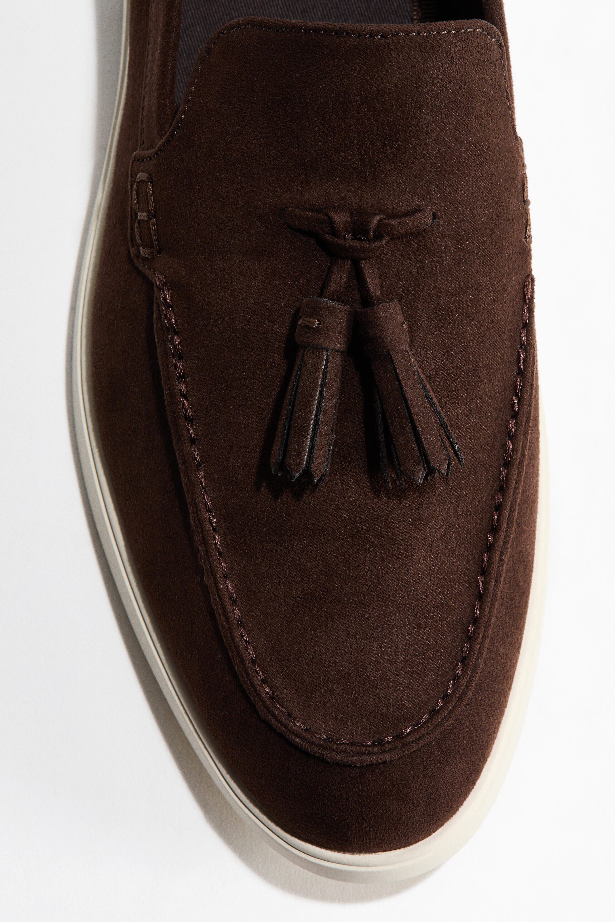 H&M Tasseled Loafers, Alternate, color, Dark Brown