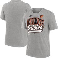 Nike Men's Nike Heather Gray Baltimore Orioles Cooperstown Collection Retro Tri-Blend T-Shirt