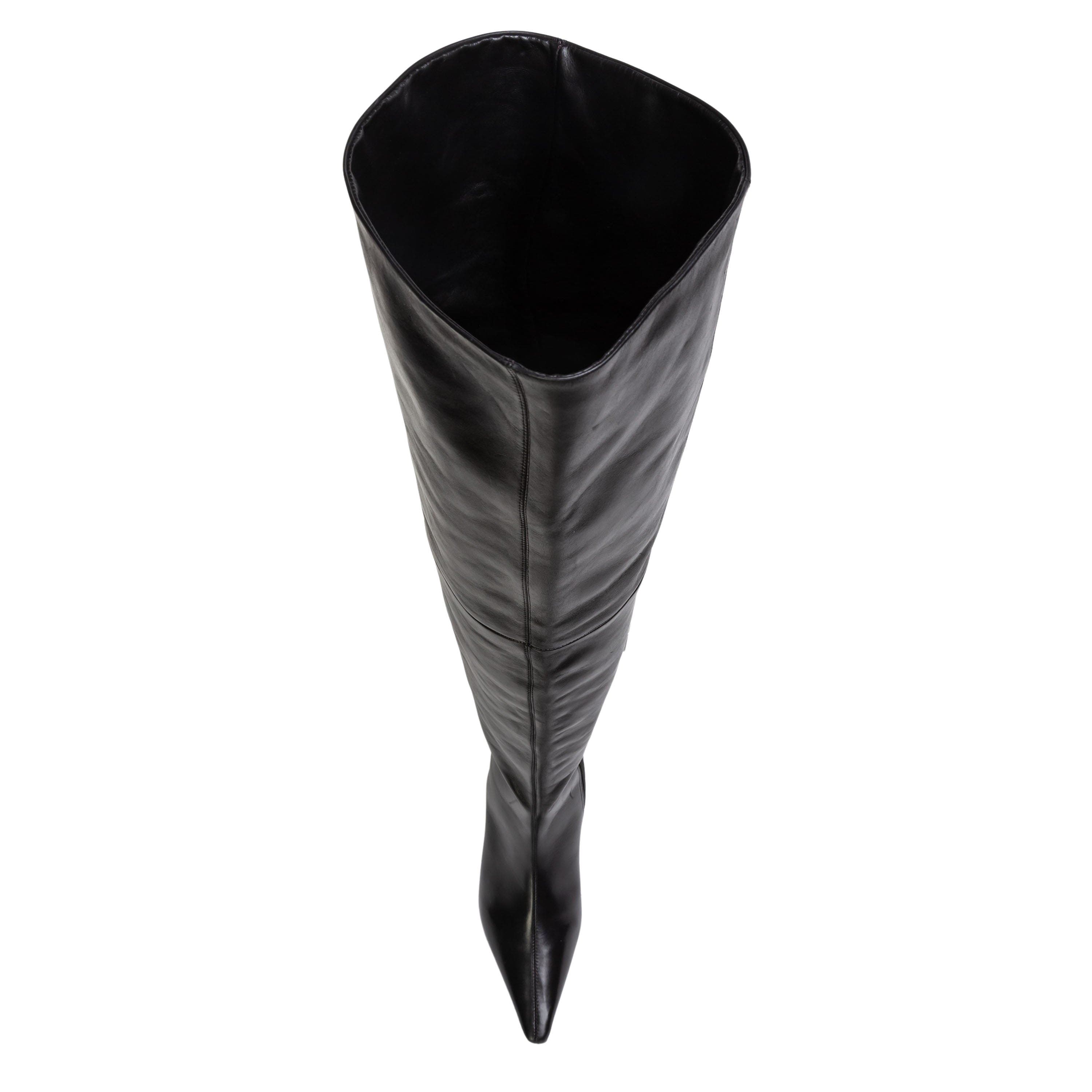 BLACK SUEDE STUDIO Kira 50 Thigh High Boot, Alternate, color, Black Leather