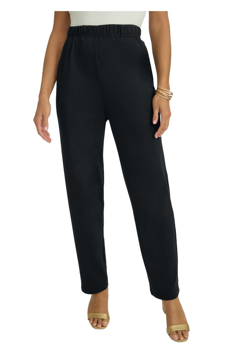 Jessica London Soft Ease Straight Leg Pant, Main, color, Black