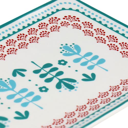 Gibson Home Village Vines 10.6 Inch Fine Ceramic Rectangular Platter In Multi