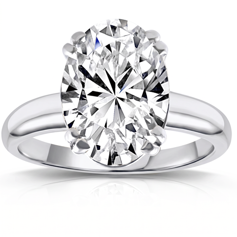 Certified 4 Ct Oval Diamond Solitaire Engagement Ring 14k Gold