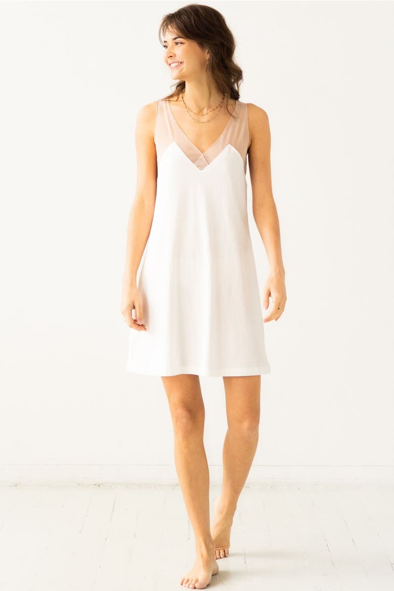 Riviera Illusion Mesh Nightie, Main, color, White