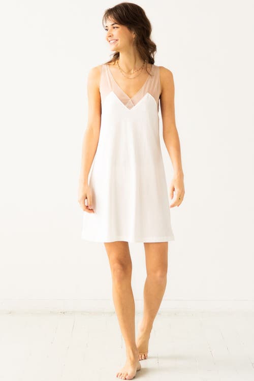 Salua Riviera Illusion Mesh Nightie In White