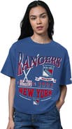 STARTER Women's Starter Heather Blue New York Rangers Oversized Hall of Fame T-Shirt