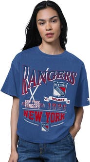 STARTER Women's Starter Heather Blue New York Rangers Oversized Hall of Fame T-Shirt