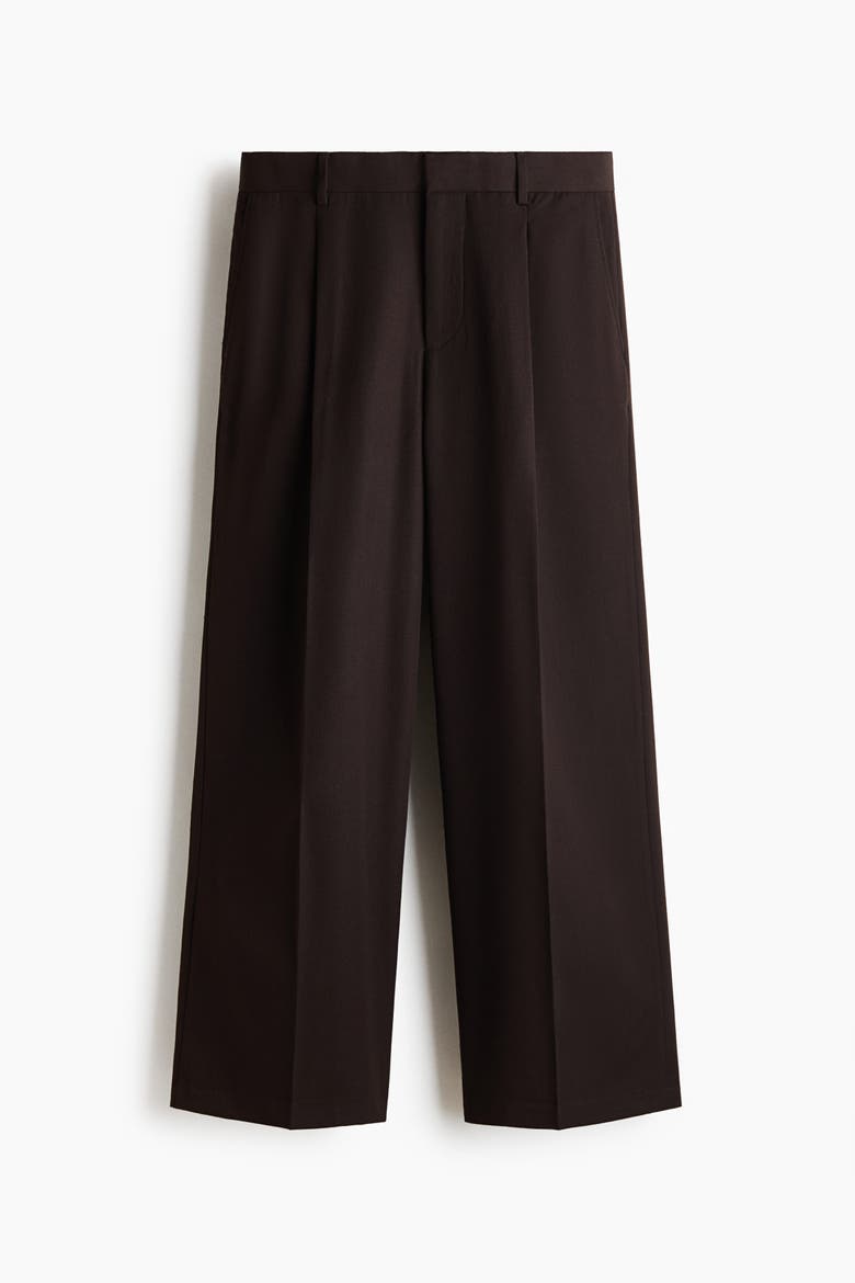 Loose-fit Wool-blend Suit Pants, Alternate, color, Dark brown