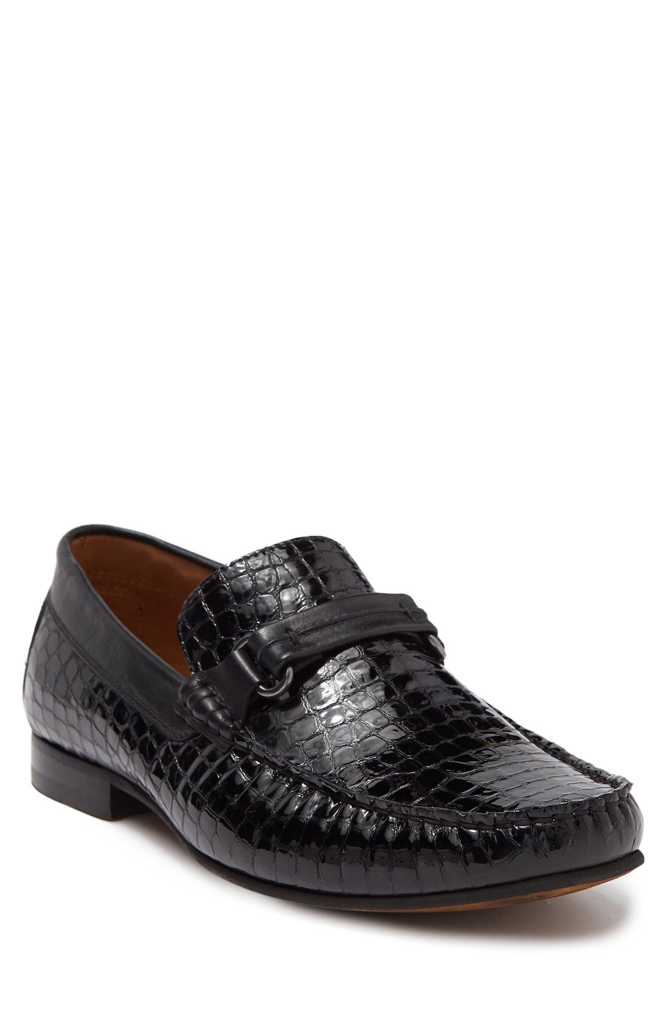 Donald Pliner Croc Embossed Bit Loafer, Main, color, 