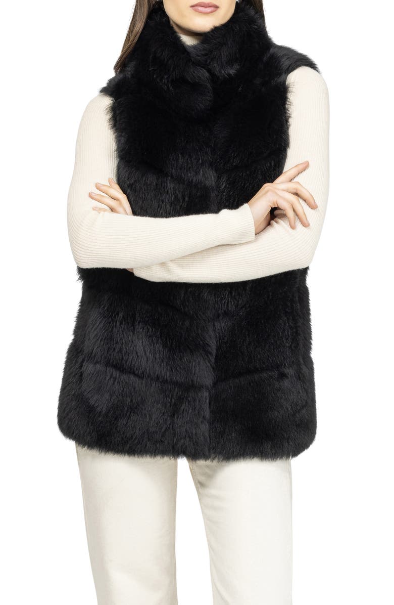 GORSKI Genuine Shearling Vest, Reversible, Alternate, color, Black/Black