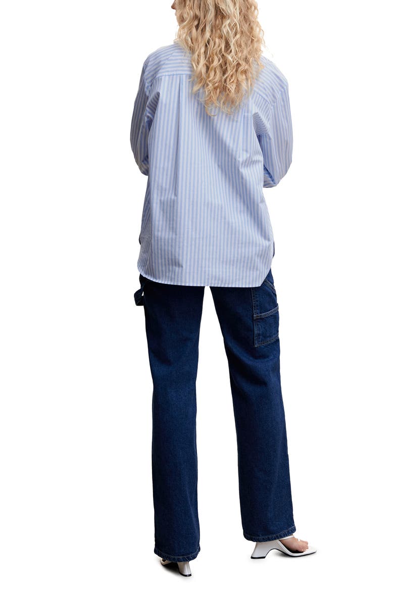 Oversize Stripe Long Sleeve Cotton Button-Up Shirt, Alternate, color, LIGHT PASTEL