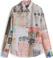 Desigual Collage Print Cotton Button-Up Shirt