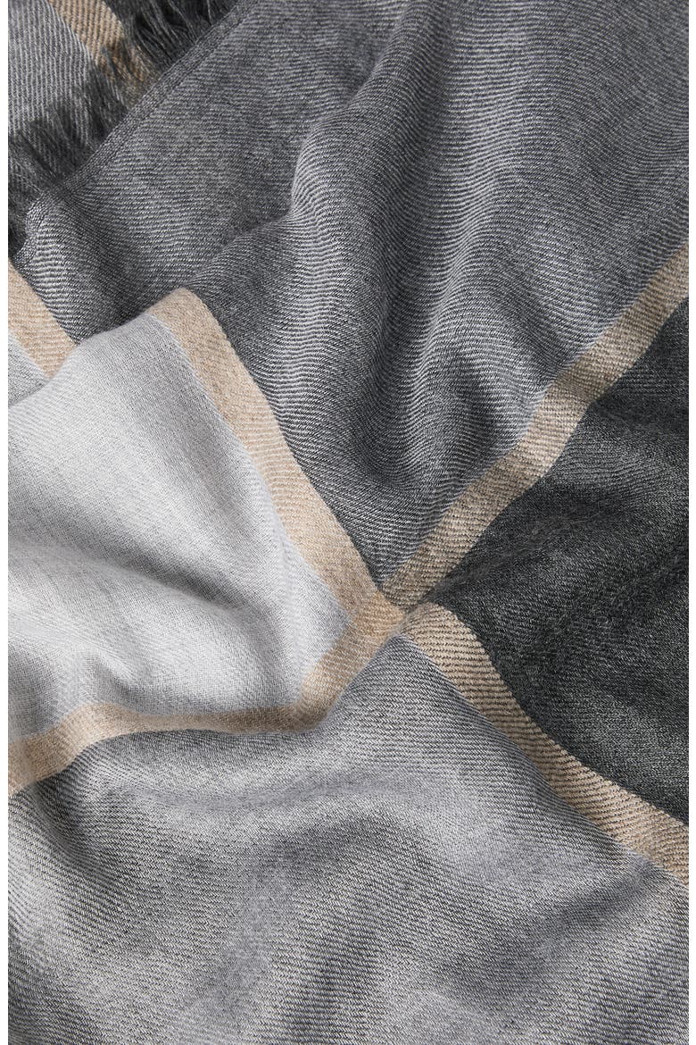 Cashmere and silk color block scarf, Alternate, color, Lead
