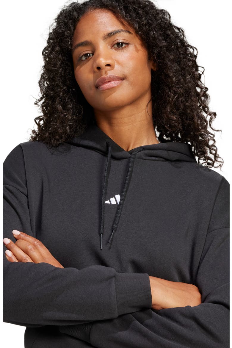 Essentials French Terry Hoodie, Alternate, color, BLACK/ WHITE