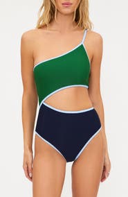 Beach Riot Liora Colorblock Rib One-Piece Swimsuit