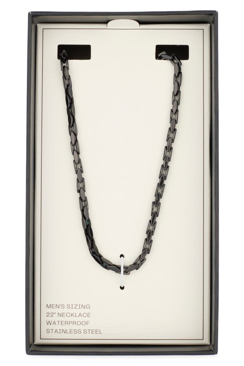 Men's Waterproof Interlocked Chain Link Necklace, Main, color, BLACK