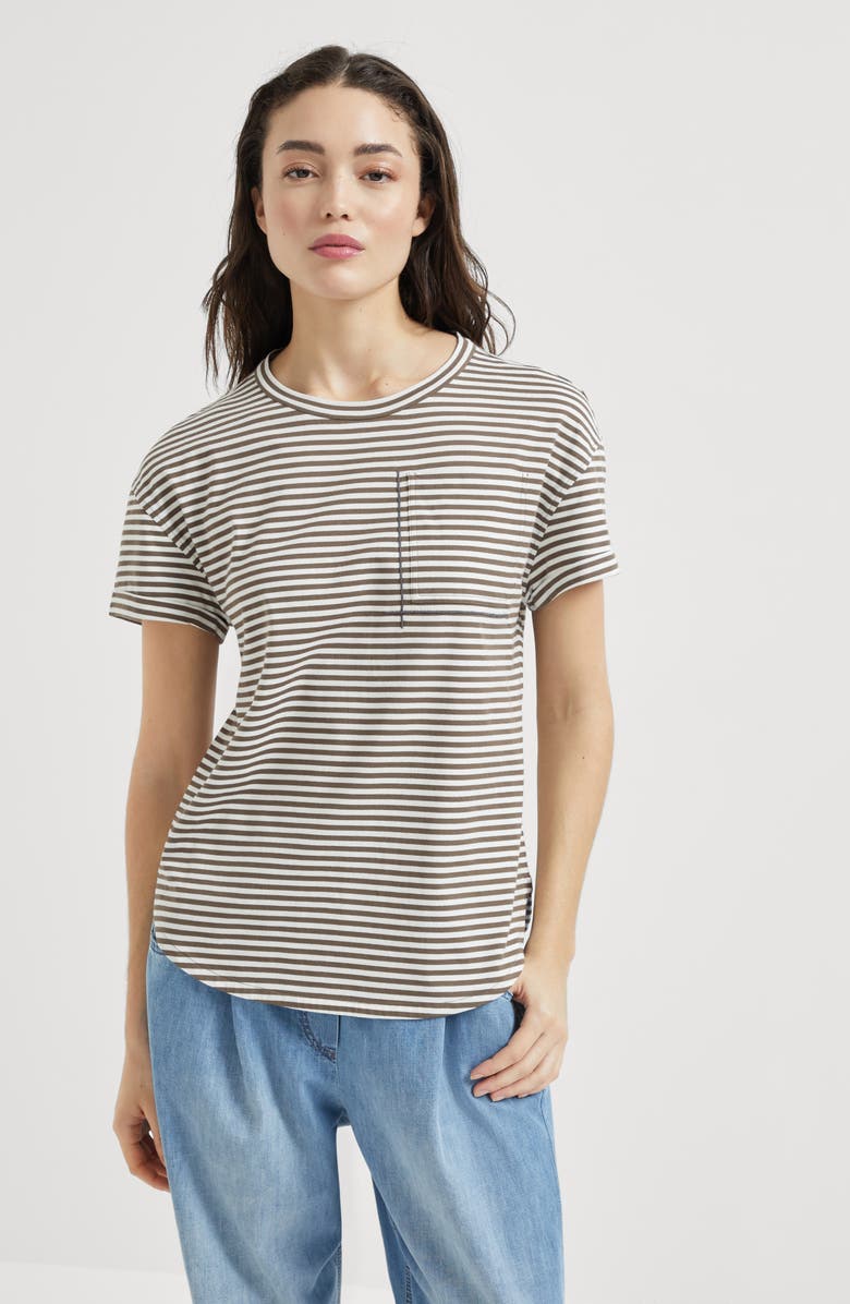 Brunello Cucinelli T-shirt with monili, Alternate, color, 