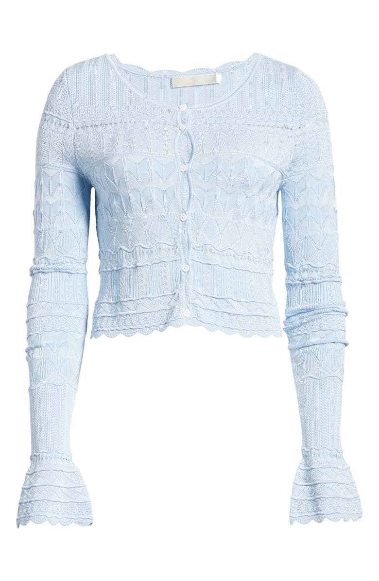 LoveShackFancy Mixed Stitch Crop Cardigan, Alternate, color, 