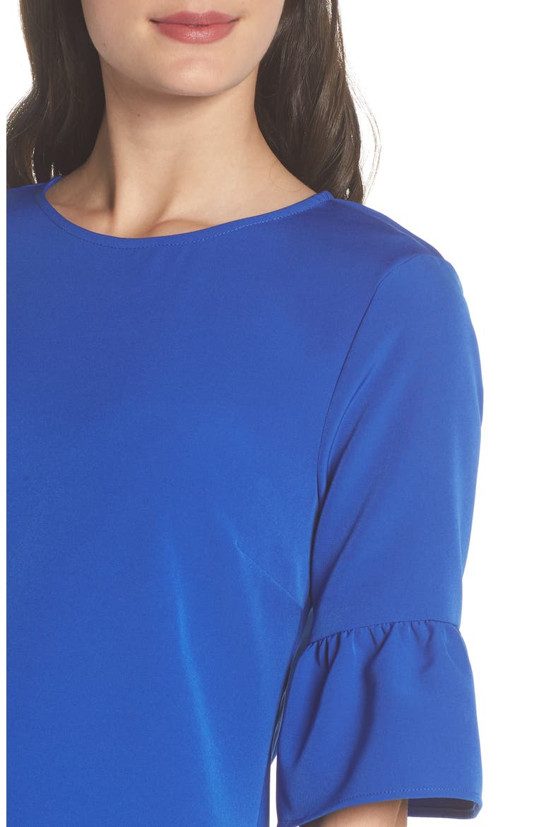 Bell Sleeve Shift Dress, Alternate, color, PATRIOT BLUE