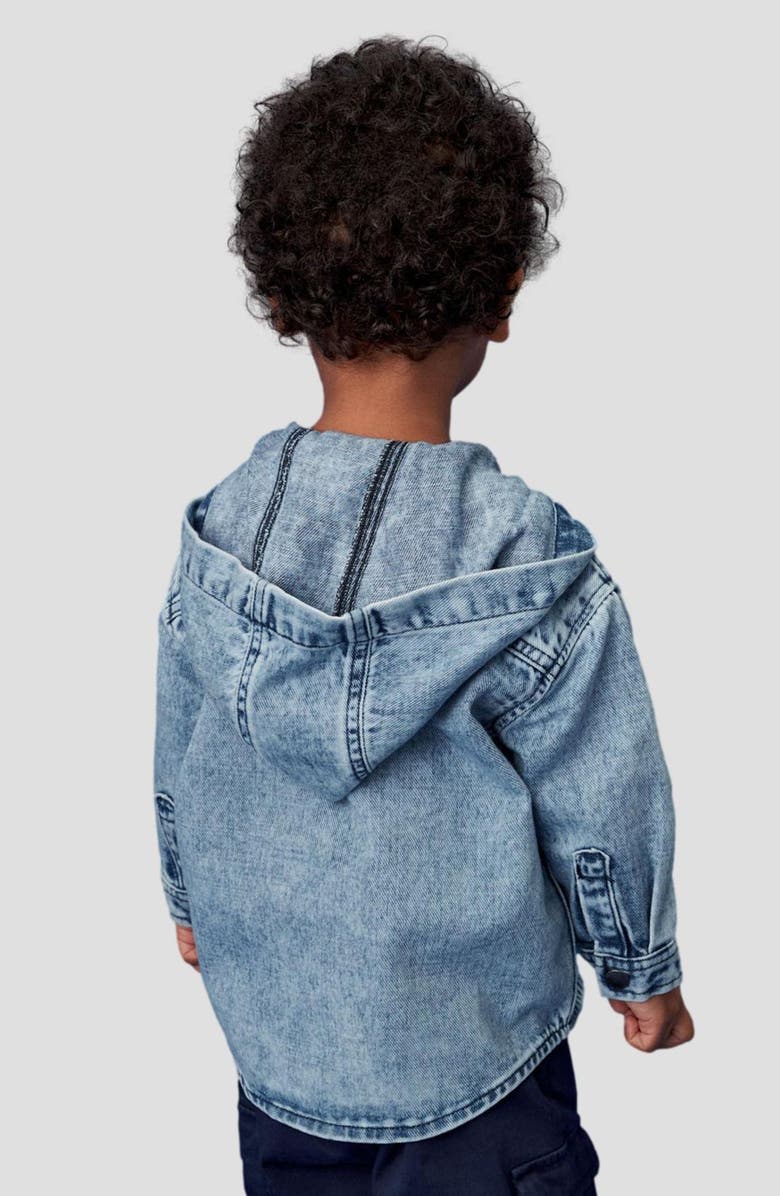 NEXT Kids' Denim Hooded Snap-Up Shirt Jacket, Alternate, color, 