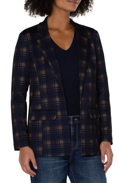 Liverpool Los Angeles Plaid Open Front Boyfriend Blazer