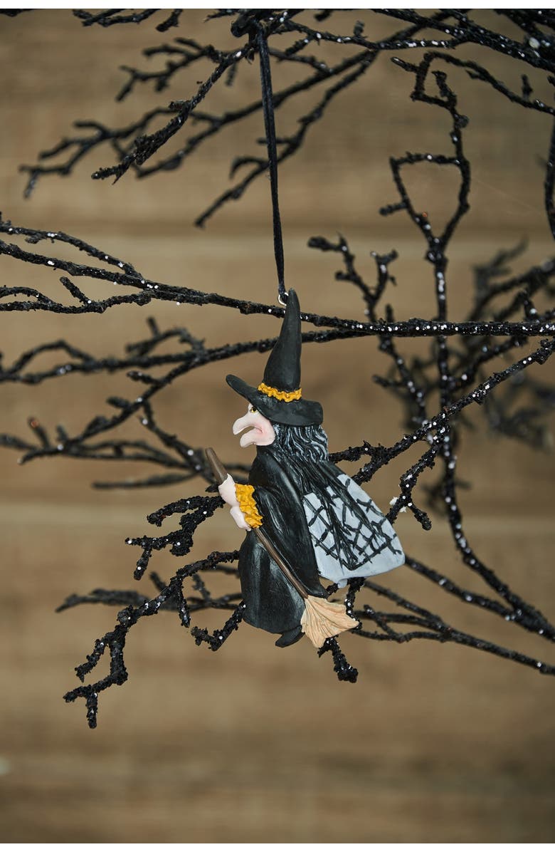 Gallerie II Flying Gerdy Witch Gathered Traditions Joe Spencer Halloween Ornament, Alternate, color, Black