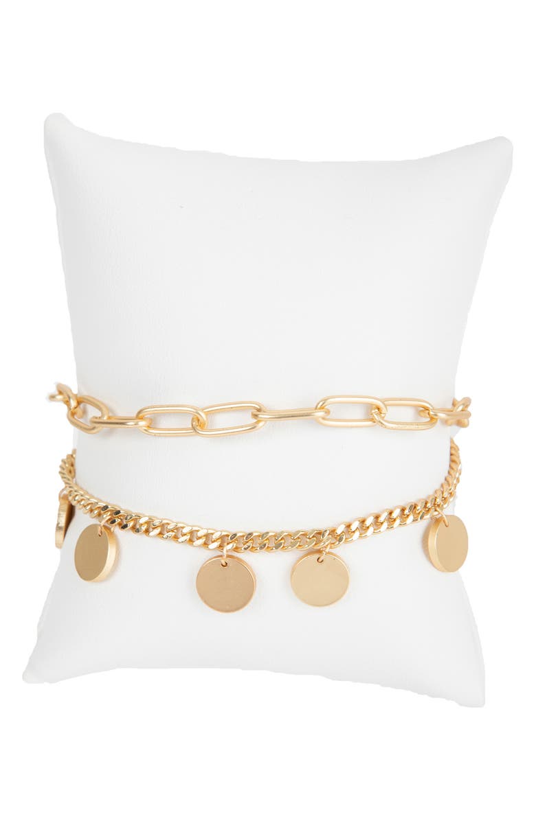 SAACHI Disc Charm Layered Chain Bracelet, Alternate, color, 