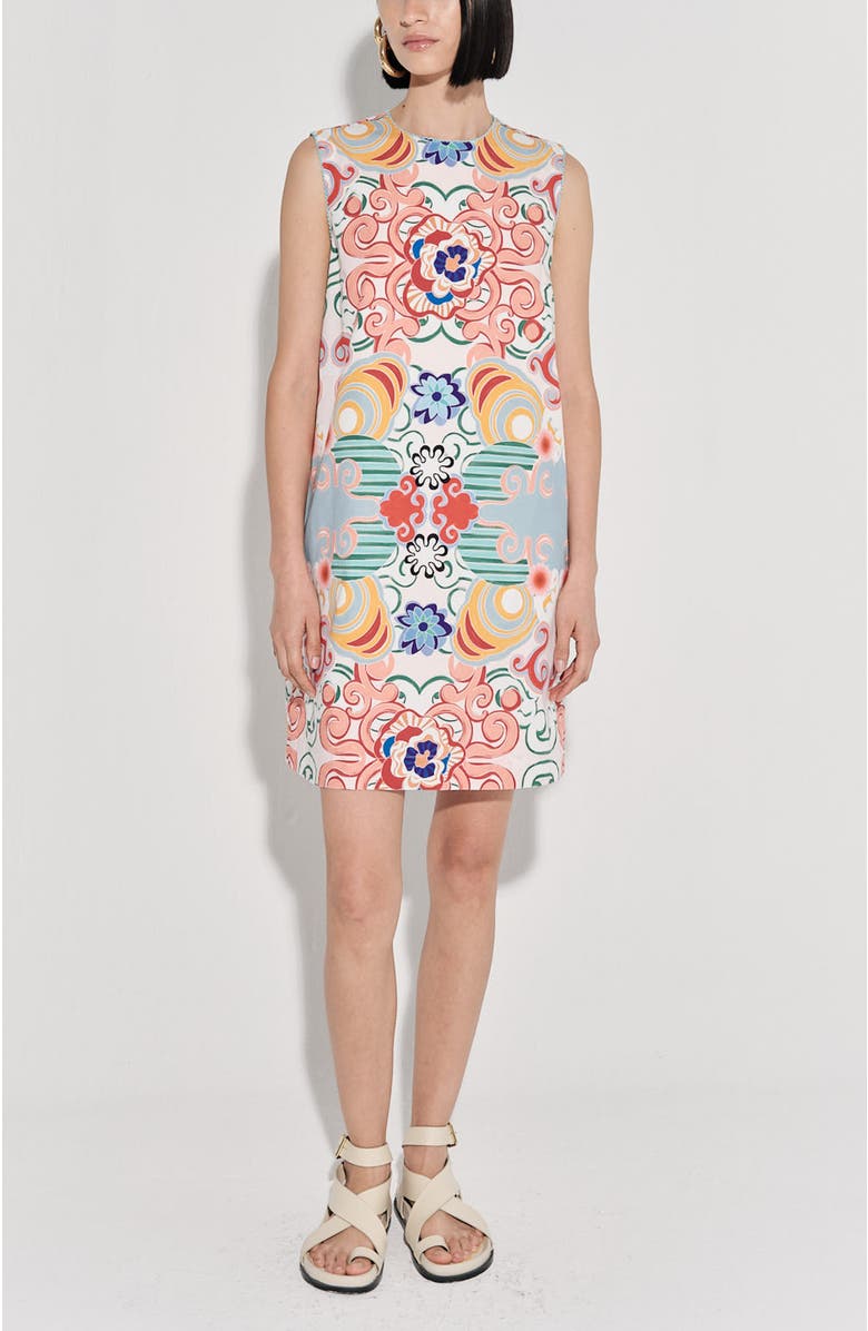 De Loreta Mundo Sleeveless Column Cotton Minidress, Main, color,