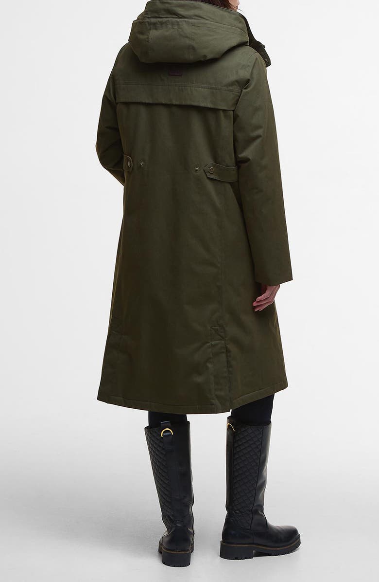 Barbour Bamburgh Hooded Waterproof Jacket, Alternate, color, Olive/ Classic