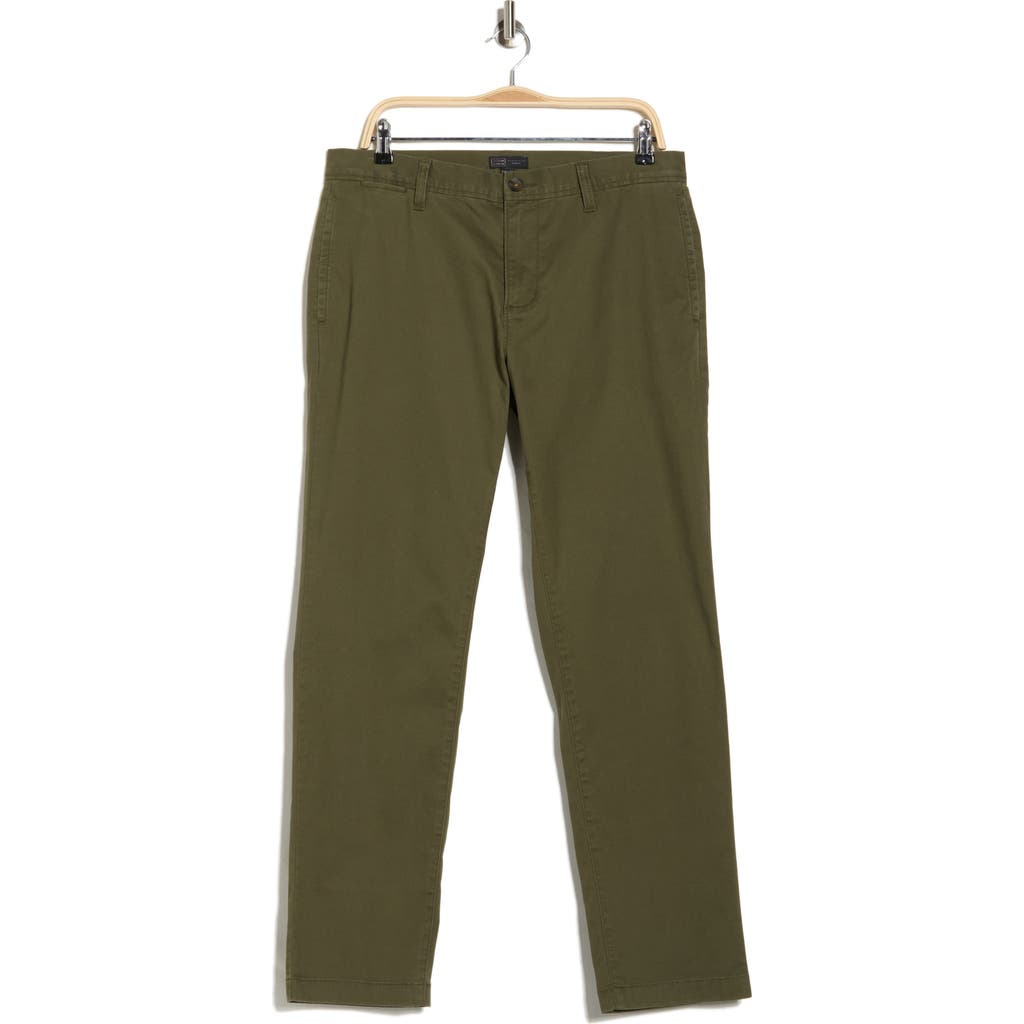 14th & Union The Wallin Stretch Twill Trim Fit Chino Pants In Green