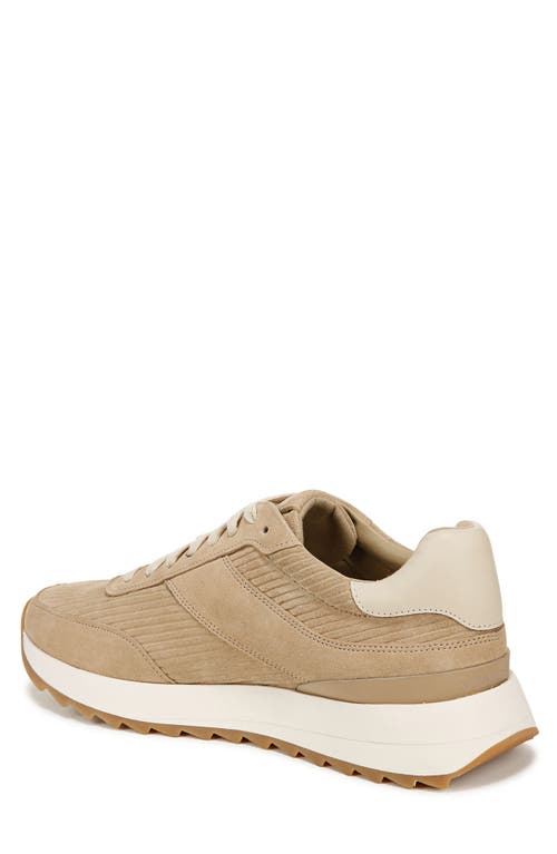 Vince Edric Corduroy Textured Suede Sneaker In Sand Trail