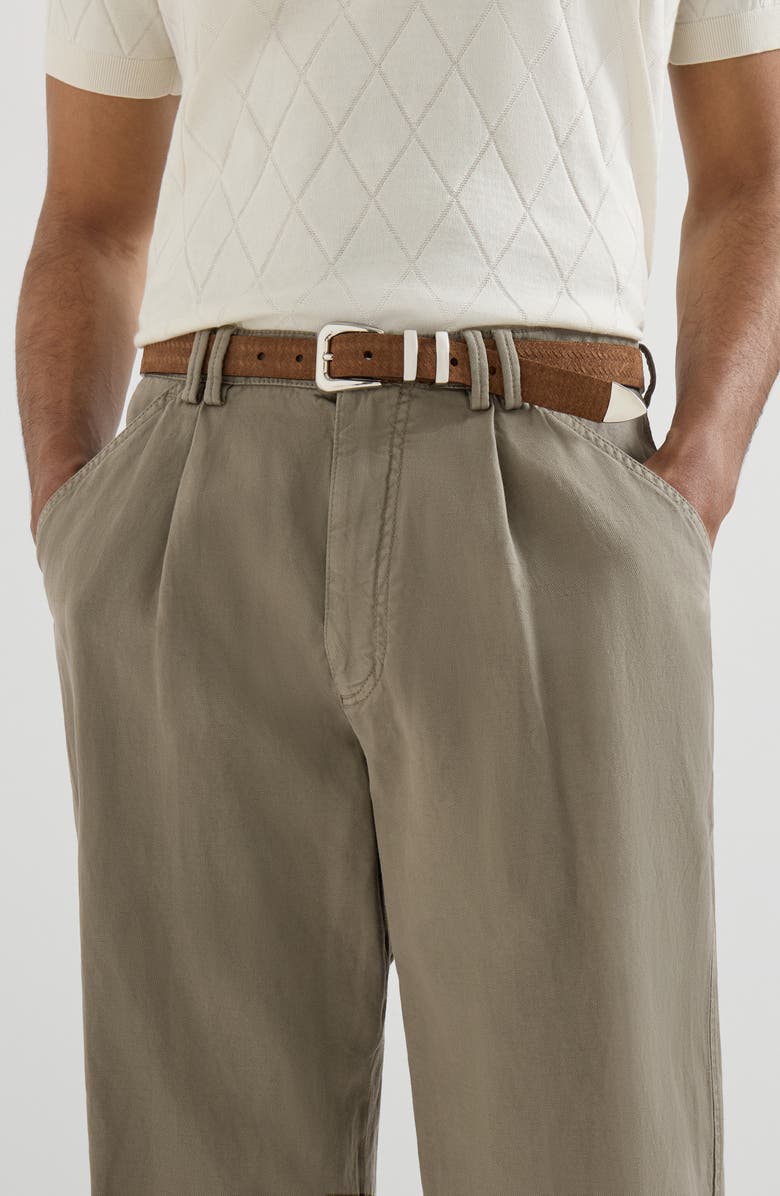 Brunello Cucinelli Garment-dyed trousers, Alternate, color, Military