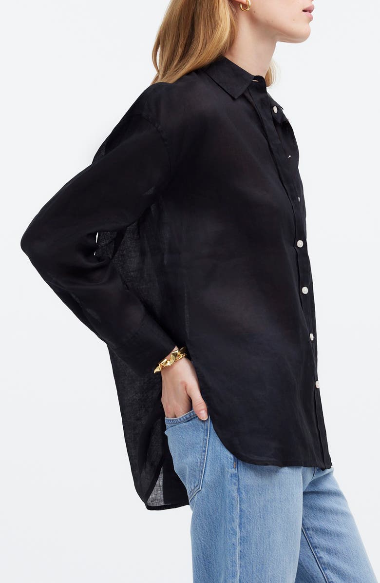 Madewell The Oversized Ramie Button-Up Shirt, Alternate, color, 