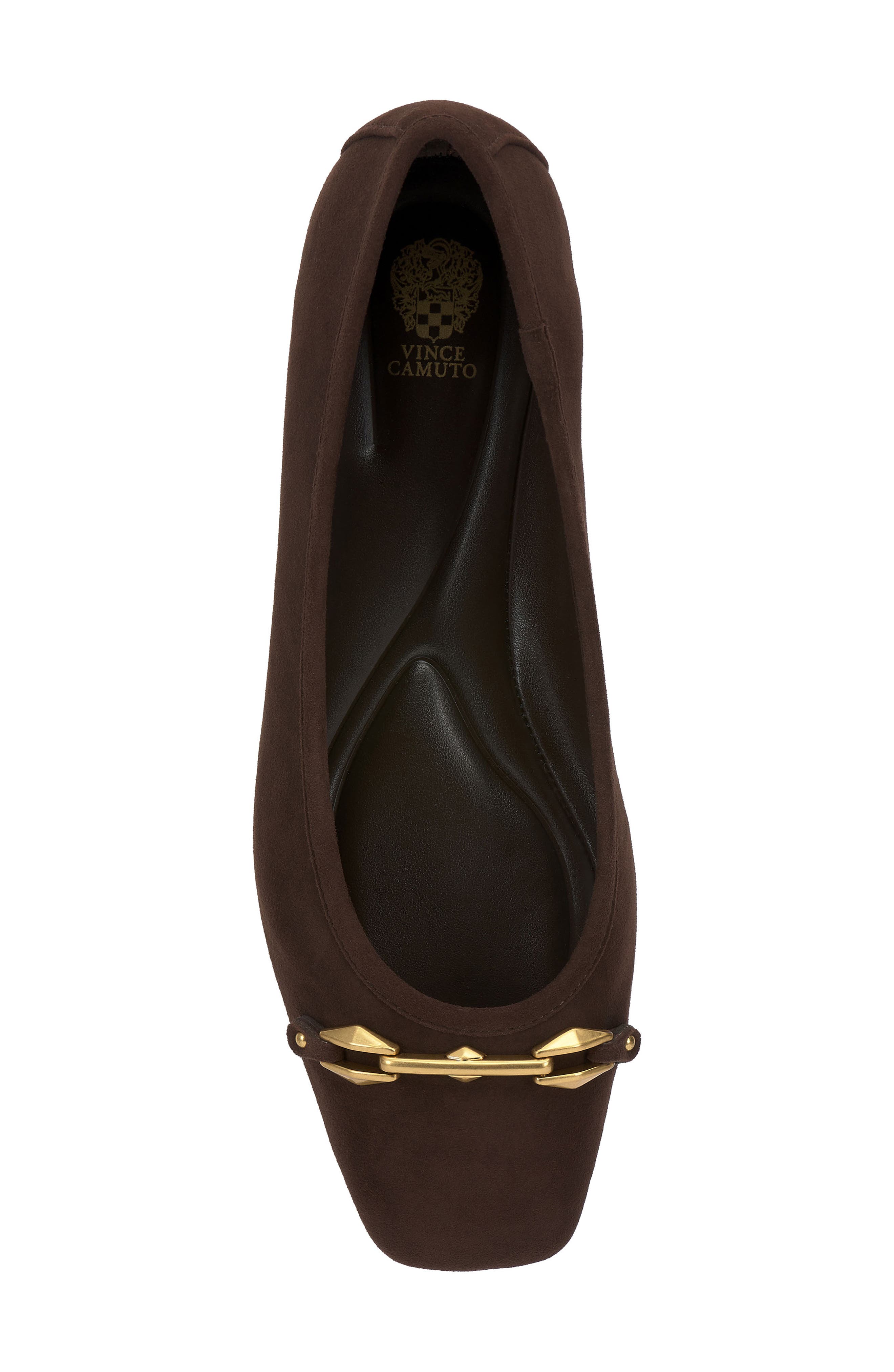 Vince Camuto Virna Square Toe Flat, Alternate, color, Brownie