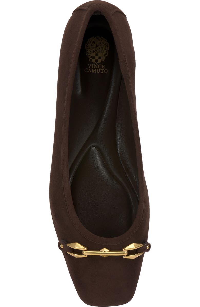 Vince Camuto Virna Square Toe Flat, Alternate, color, Brownie