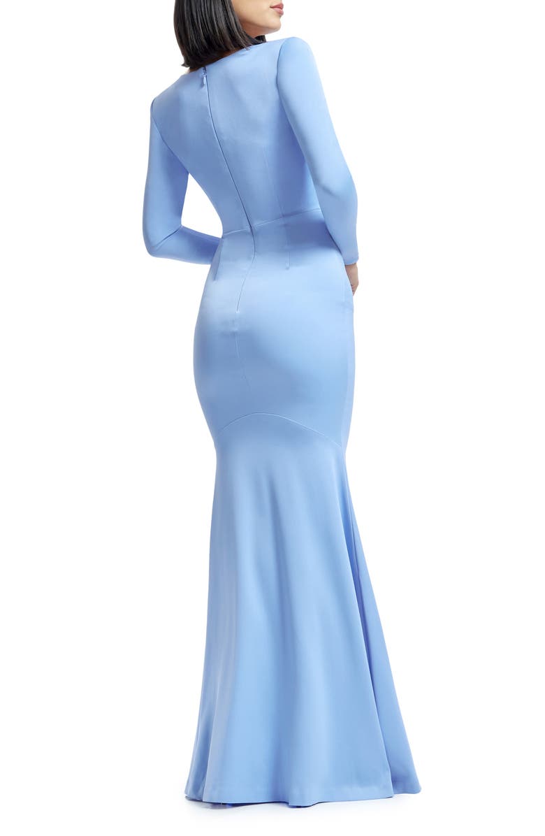 Dress the Population Delores Long Sleeve Evening Gown, Alternate, color, Sky