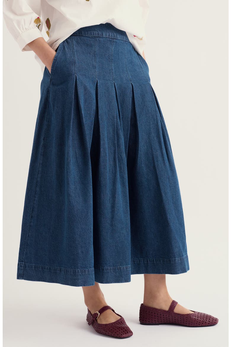 Rosewall Midi Skirt, Main, color, MID WASH