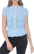 RAIN AND ROSE Pointelle Sleeveless Sweater