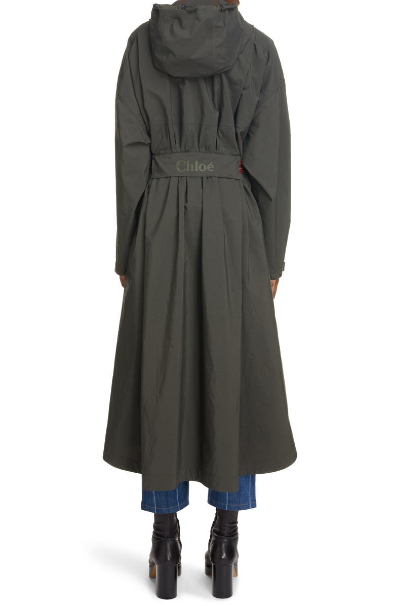 Chloé Hooded Three-Quarter Raincoat, Alternate, color, 