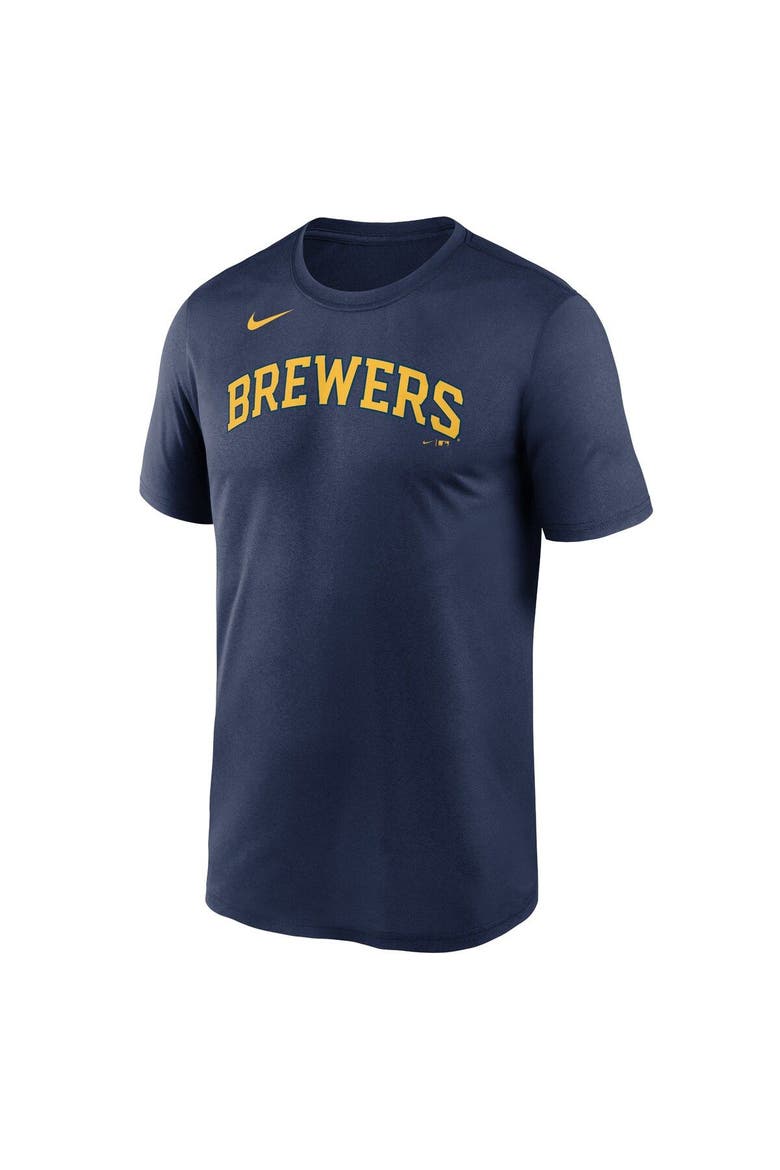 Men's Nike Navy Milwaukee Brewers New Legend Wordmark T-Shirt, Alternate, color, Navy
